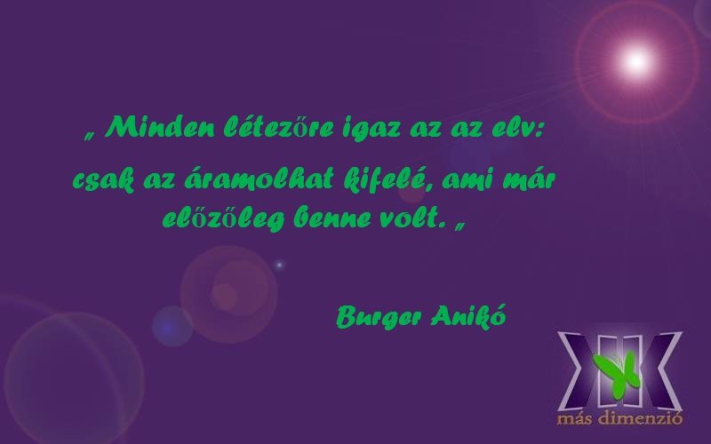 "Minden létezőre igaz az az elv:..."